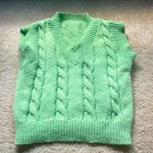 COPY - Size 2, green knit cropped sweater vest